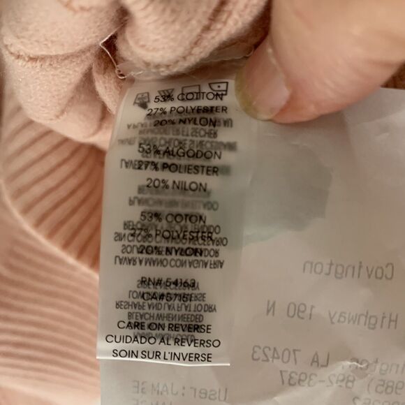 Calvin Klein Sweater Women Size XL Cowl Neck Soft Tunic Blush Pink Ivory NWT - Picture 4 of 9